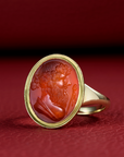 Intaglio ring with the bust of Dionysos
