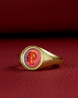 Roman intaglio ring with the profile of a man