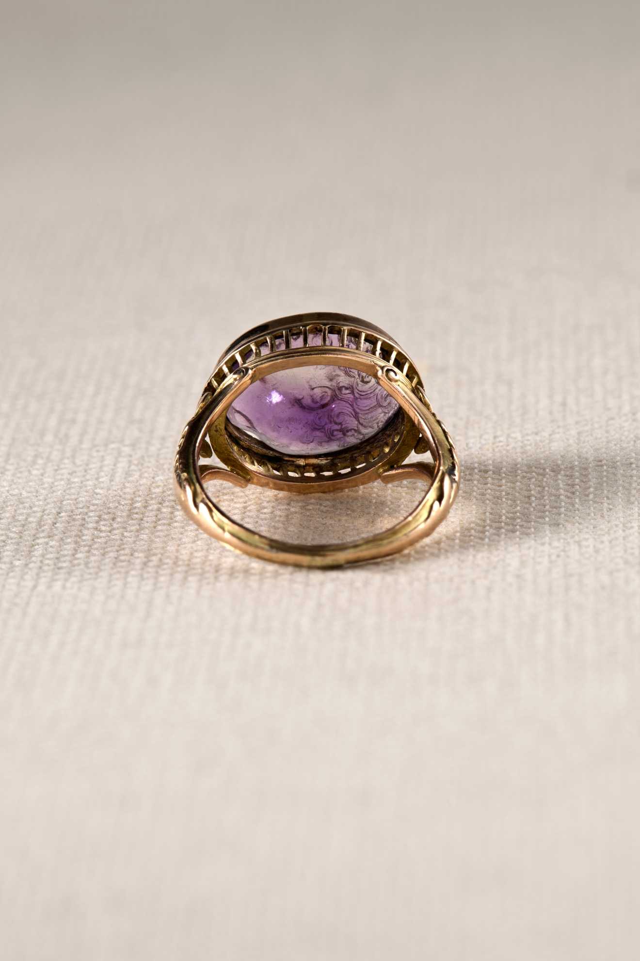 Greek Amethyst Intaglio ring